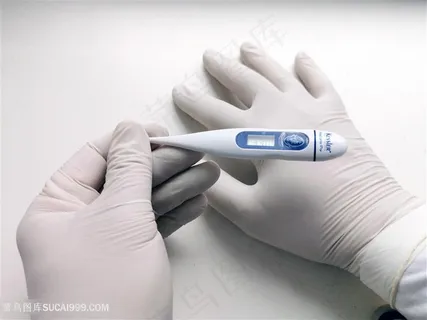 医院测体温特写
