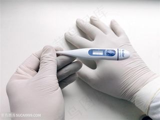 医院测体温特写