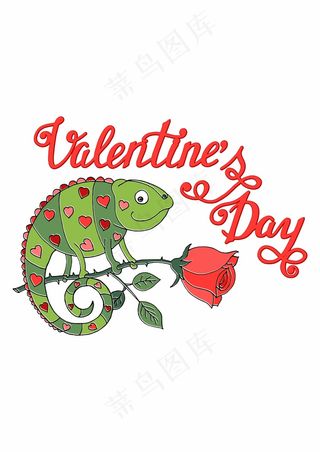 变色龙玫瑰花 爱心英文