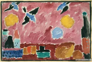 用瓶子和面包做的静物画插画