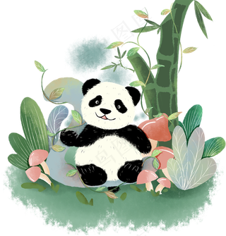 可爱的大熊猫元素