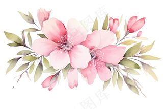 桃花粉色花朵插画免抠