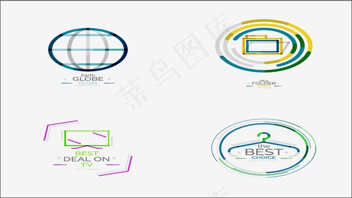 生活圆形图标ai矢量模版下载