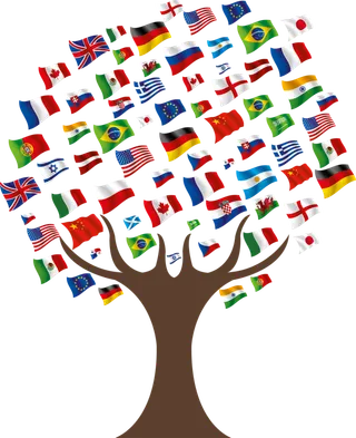 国旗树卡通棕色素材少儿兴趣班