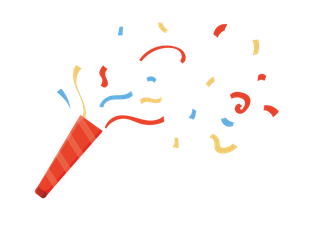 庆祝彩带花免抠