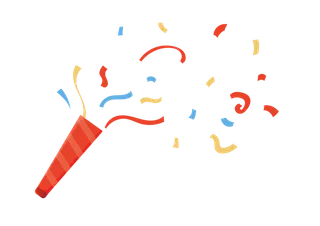 庆祝彩带花免抠