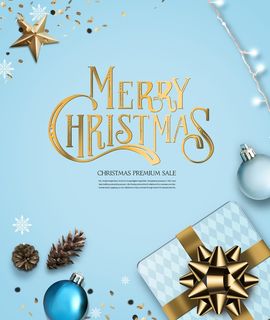 圣诞节圣诞树圣诞老人闪亮装饰电商促销折扣海报