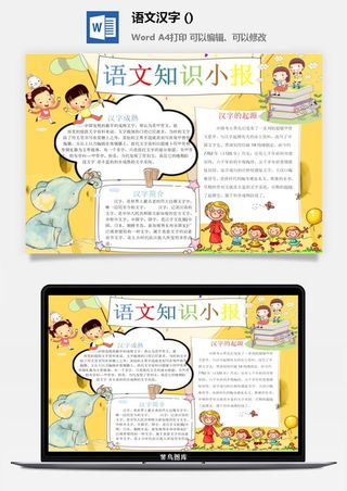 语文汉字的简介小报