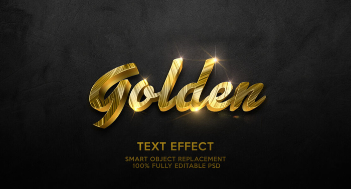 设计金色golden3d效果字psd模版下载