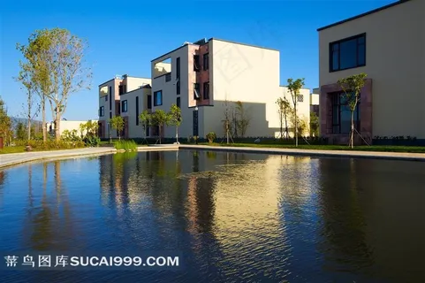 景观水景别墅小区实景