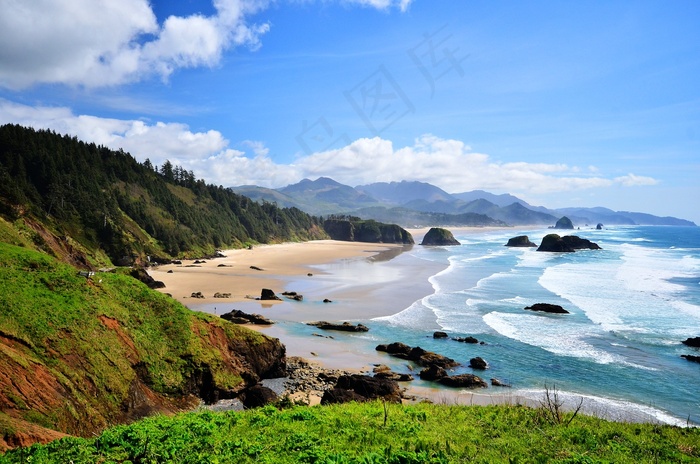 唯美夏季海滩景观图片