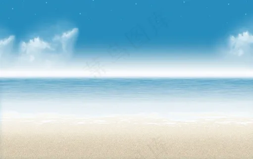 蓝天沙滩海景