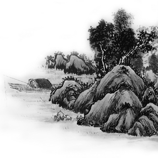 山水画素材中国风水墨画素材元素中国画