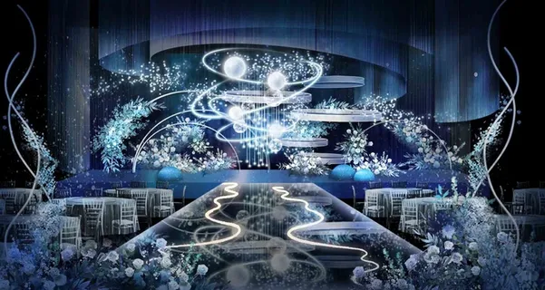 蓝色浪漫婚礼效果图 蓝色浪漫婚礼效果图