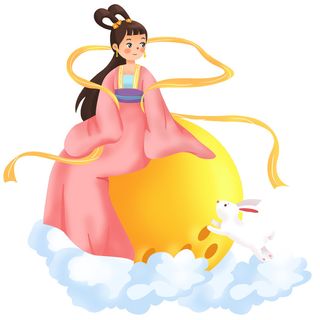卡通中秋节嫦娥素材