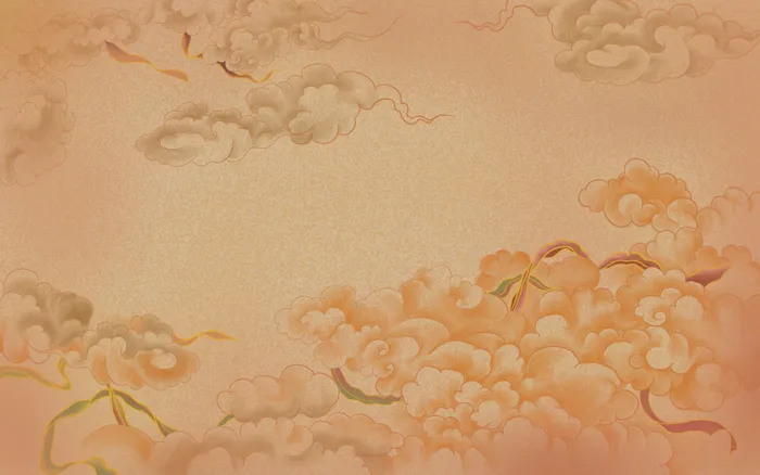 中国风复古国潮神话敦煌插画图案纸纹理肌理背景PSD设计模板素材psd模版下载
