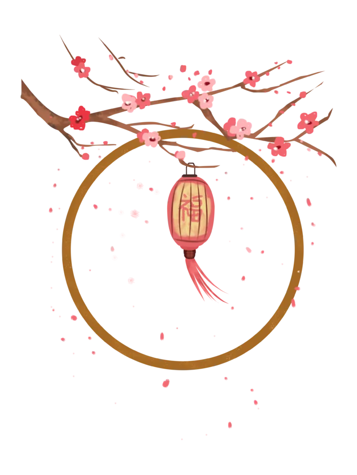 新年元素梅花冬天春节新年中国风灯笼