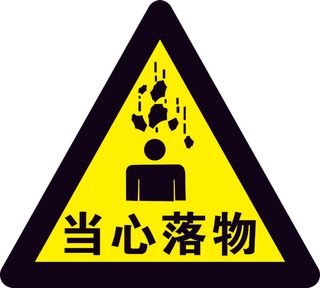 矢量当心落物导视牌