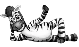斑马躺着卡通