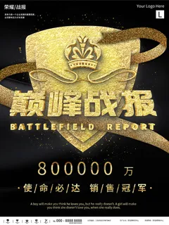 2022企业公司销售业绩年终大捷军令喜报PSD设计素材模板