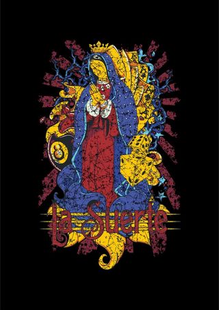 耶稣修女上帝甩子斑驳裂纹做旧印花