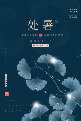 二十四节气处暑国风海报