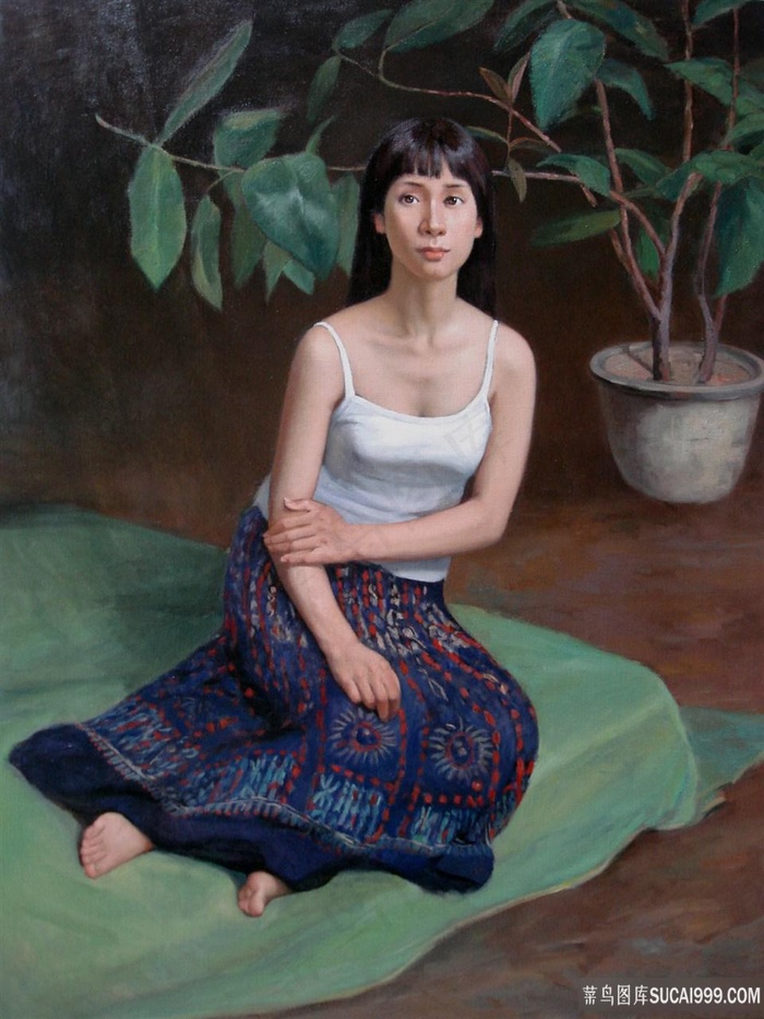 妇人唯美艺术油画图片