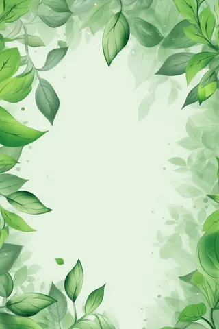叶子绿色水彩背景