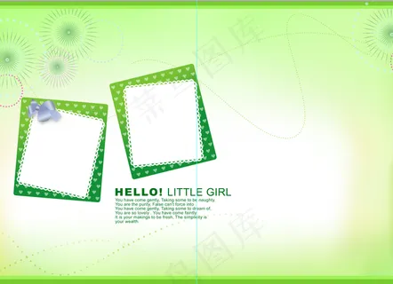 相册儿童宝宝PSD模版相册模版爱心画笔鲜花高清背景图免扣背景元素