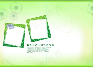 相册儿童宝宝PSD模版相册模版爱心画笔鲜花高清背景图免扣背景元素