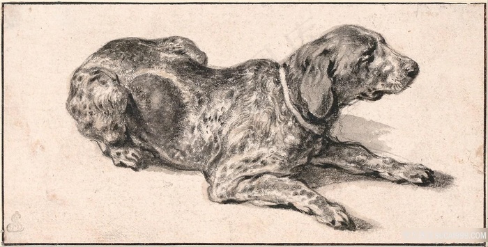 卧犬高清装饰画