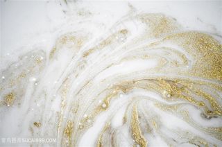 白色鎏金金色水墨大理石底纹背景