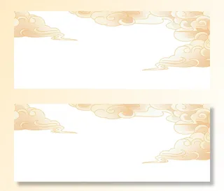 中国风国潮祥云插画手绘云彩图案海报云层装饰背景PSD设计素材