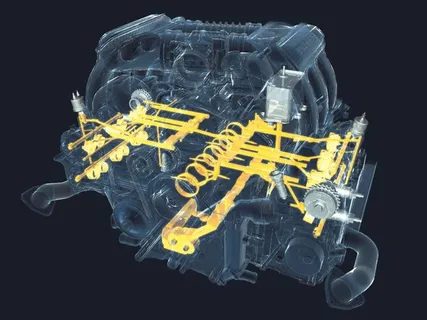 保时捷911Carrera997发动机三维设计图