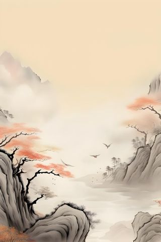 大气山水水墨意境背景