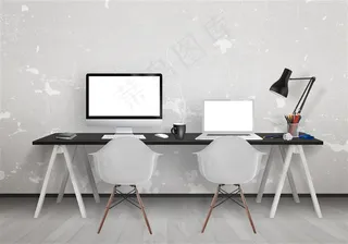 时尚简约办公桌设计素材