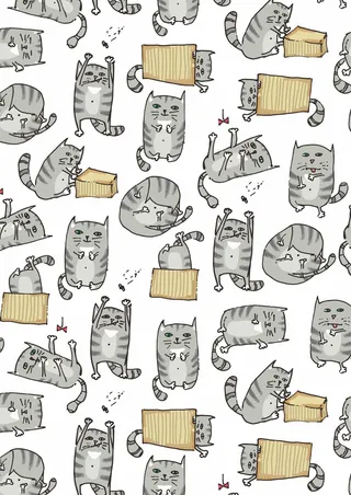 懒惰慵懒灰色小花猫