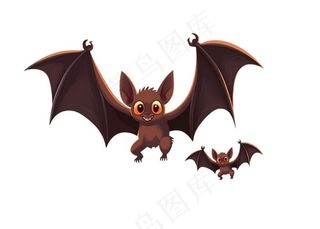 蝙蝠万圣节恐怖插画免抠