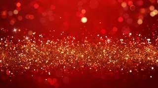 红色金色闪片年会新年大气背景