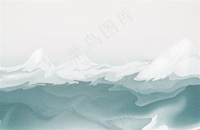 手绘雪山背景