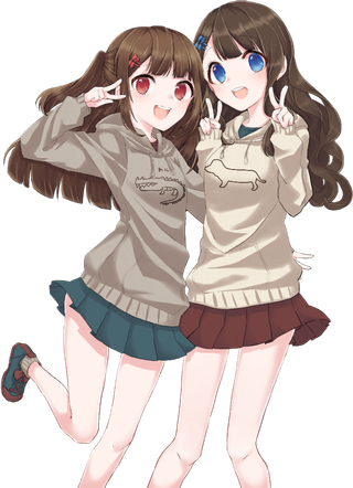 两个女孩开心素材卡通人物