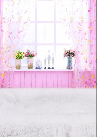 儿童粉色外窗房间玄关