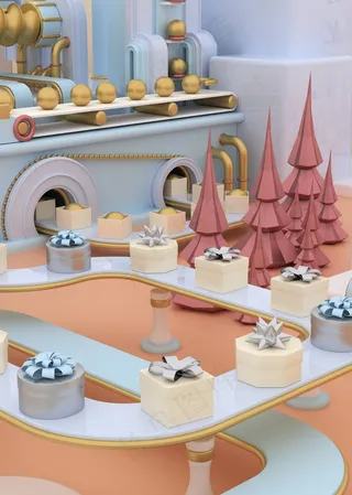 圣诞节3D建模礼品工厂