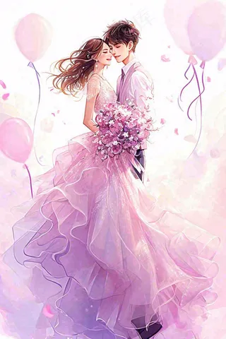 情人节浪漫爱情情侣520粉色爱心气球玫瑰