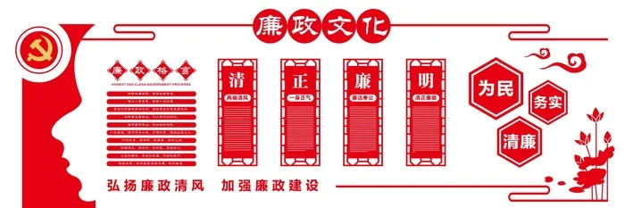 党建党政廉政文化墙展板cdr矢量模版下载