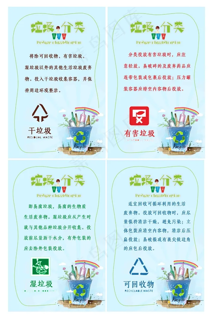 04垃圾 分类 社区 保护环境 垃圾分类 设计psd模版下载