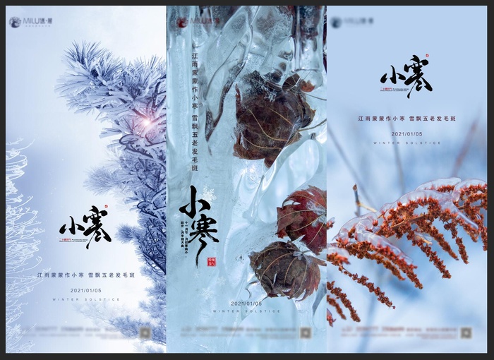 小寒宣传海报psd模版下载