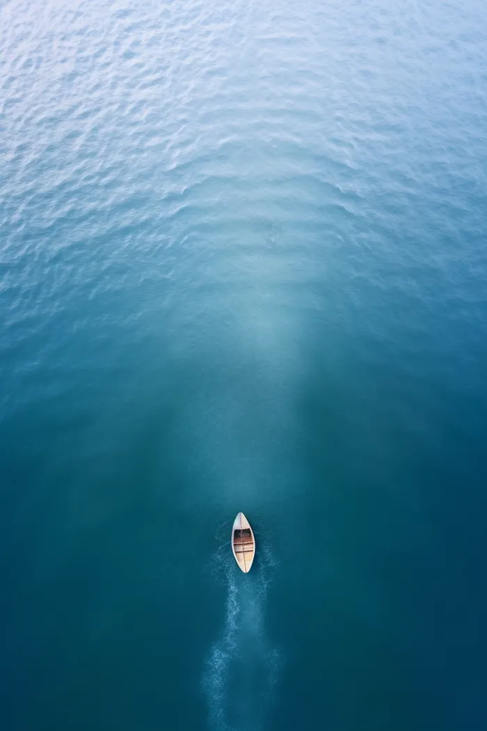 湖泊*的小木船摄影图