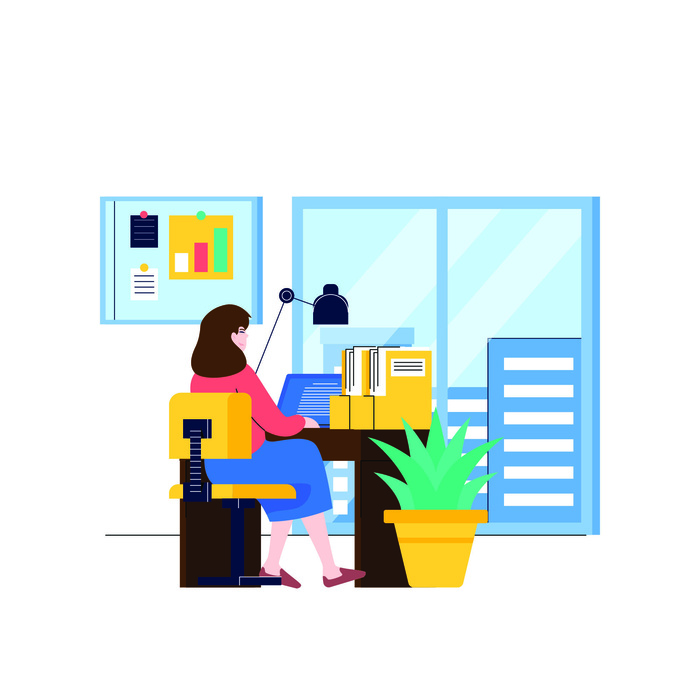 扁平化人物场景办公互联网等距ai矢量设计网页海报UI素材插画