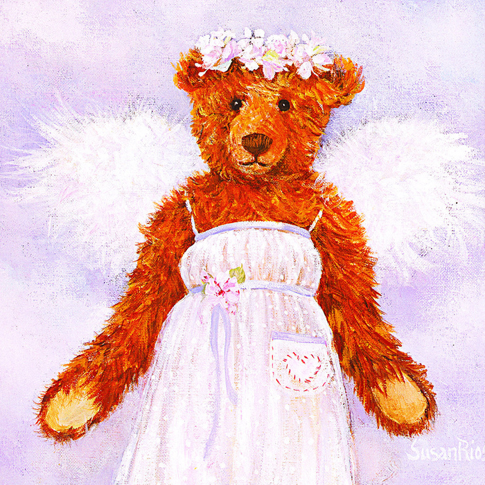 天使熊唯美卡通油画